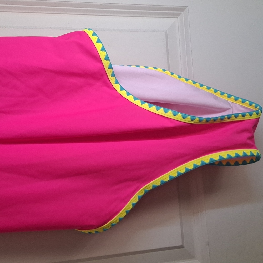Nwt Popvil One Piece Swimsuit Women XXL Tie Strappy Back Tummy Control Neon Pimj - Picture 5 of 10